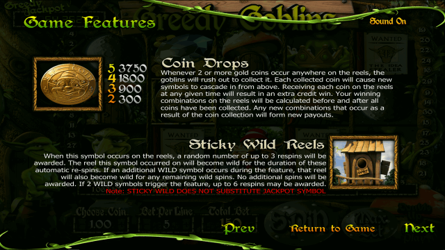 Характеристики слота Greedy Goblins 8